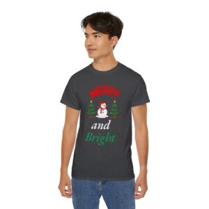 Merry and Bright Unisex Tee, Festive Holiday T-Shirt,