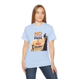 Motivational Workout Tee, Fitness T-Shirt, Inspirational Cotton Shirt, No Pain No Gain